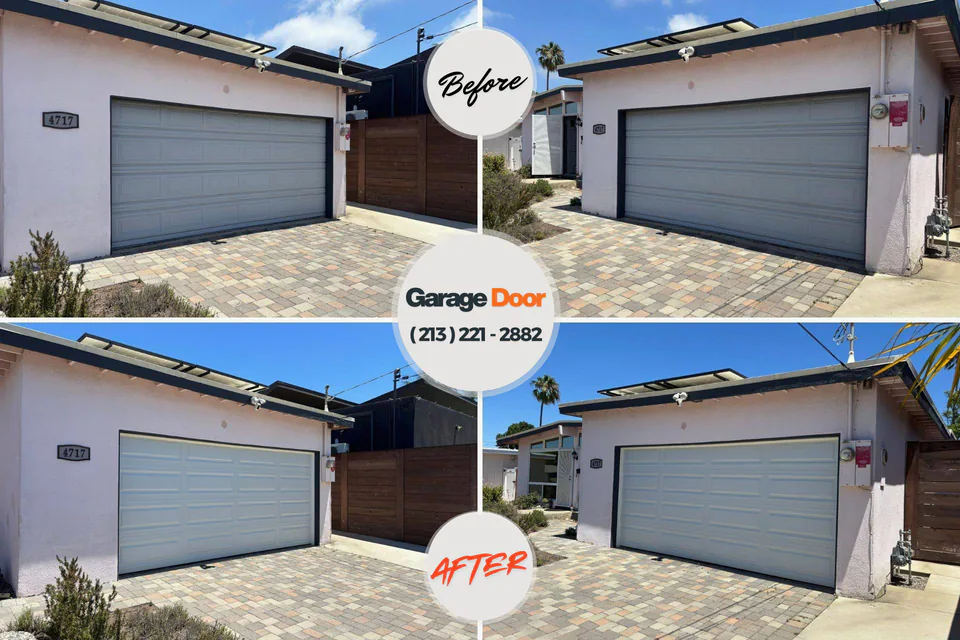 Before and after: garage door repair Providence County